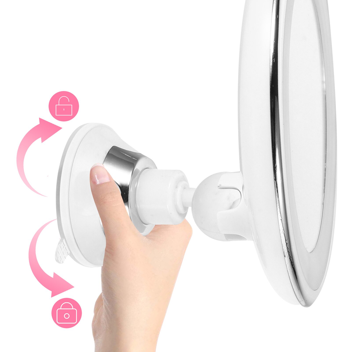 10x forstørrelses LED-spejl med 360° rotation og lys 4