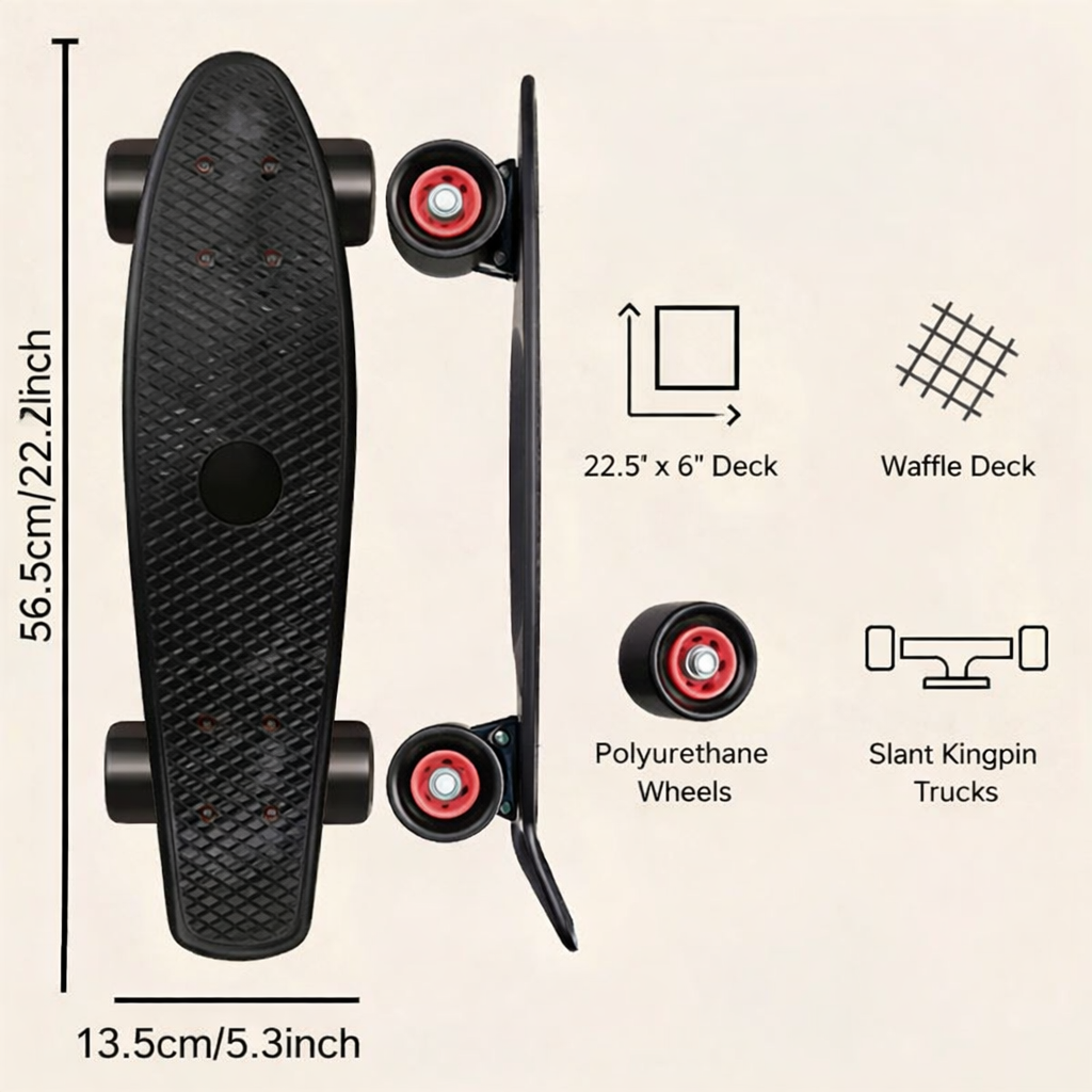 Mini Cruiser Skateboard - Kompakt, Stilfuldt og Velegnet til Alle Niveauer