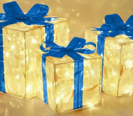 GlowBox – 3-delt LED-gaveæskesæt til juledekoration