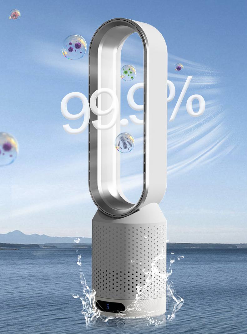 3-i-1 Luftkøler med Luftrenser og Bladløst Design – 90° Automatisk Oscillation, 8 Justerbare Hastigheder, Ultra-Støjsvag Drift 6