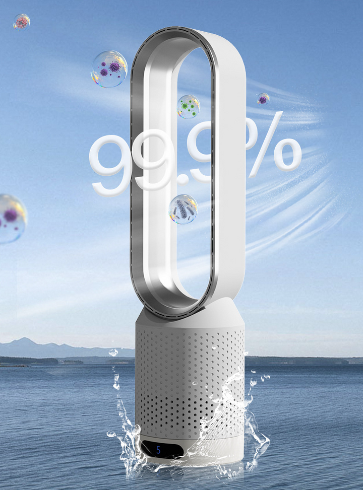3-i-1 Luftkøler med Luftrenser og Bladløst Design – 90° Automatisk Oscillation, 8 Justerbare Hastigheder, Ultra-Støjsvag Drift 6