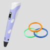 Lilla – 3D-printpen P62-6 USB-version + 5 meter forbrugsmateriale med 20 farver