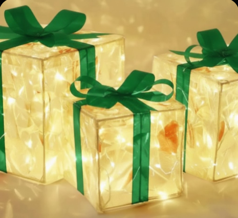 GlowBox – 3-delt LED-gaveæskesæt til juledekoration