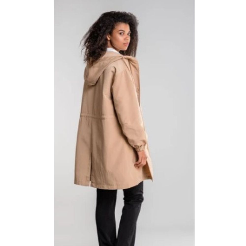 Gabardina larga Annika para mujer con capucha, hidrófuga y cortavientos