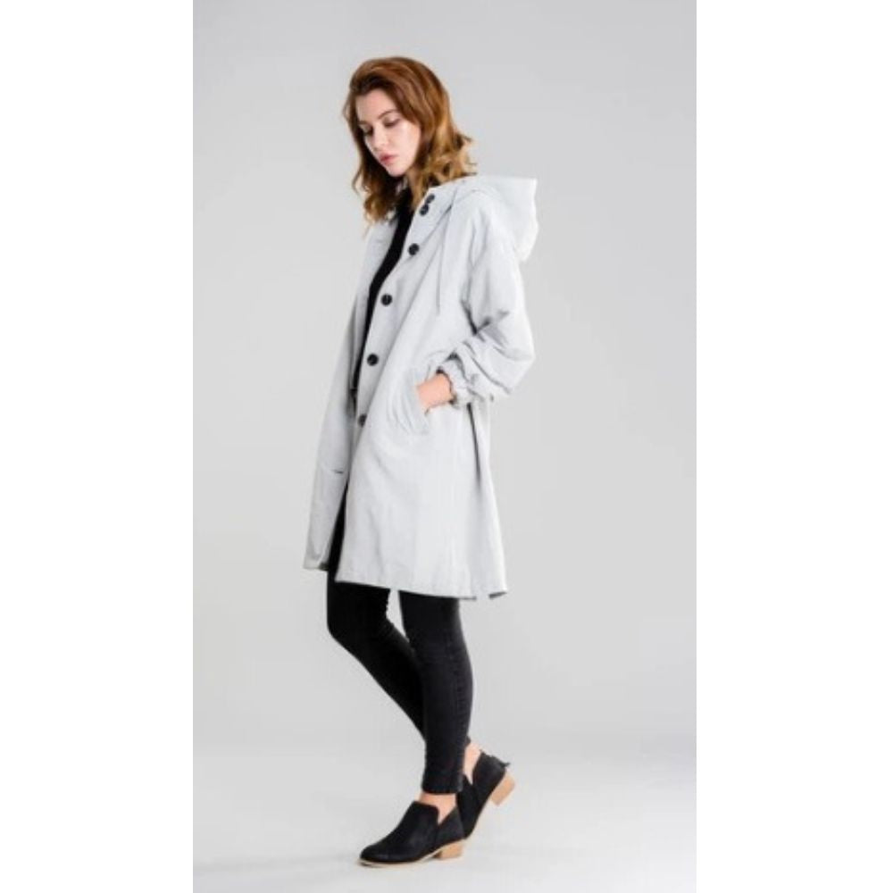 Gabardina larga Annika para mujer con capucha, hidrófuga y cortavientos