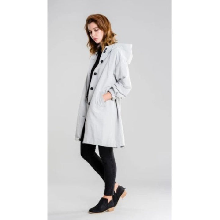 Gabardina larga Annika para mujer con capucha, hidrófuga y cortavientos