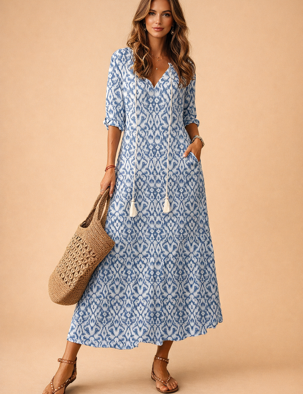ANA | Maxikjole med blomsterprint 1