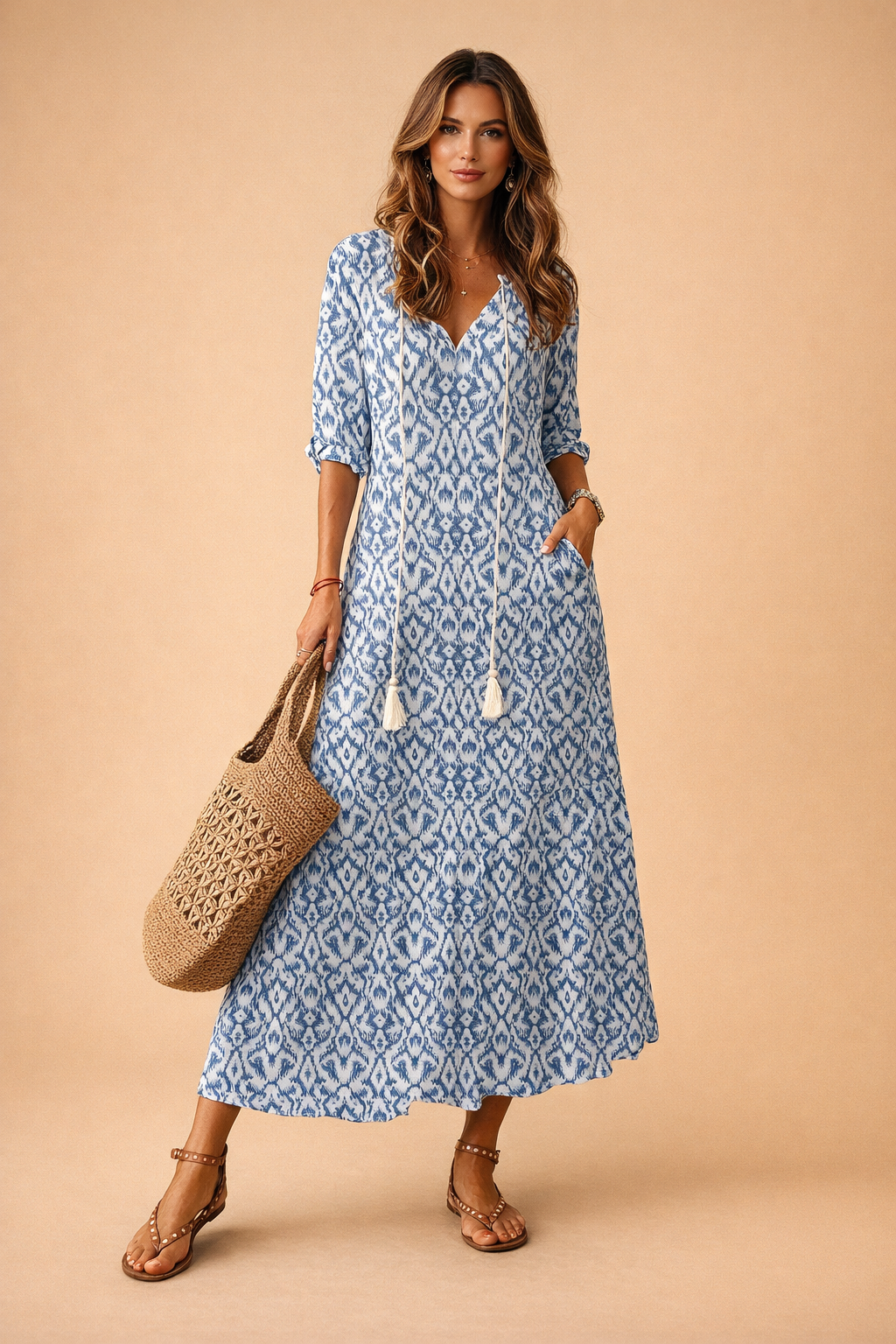 ANA | Maxikjole med blomsterprint 1