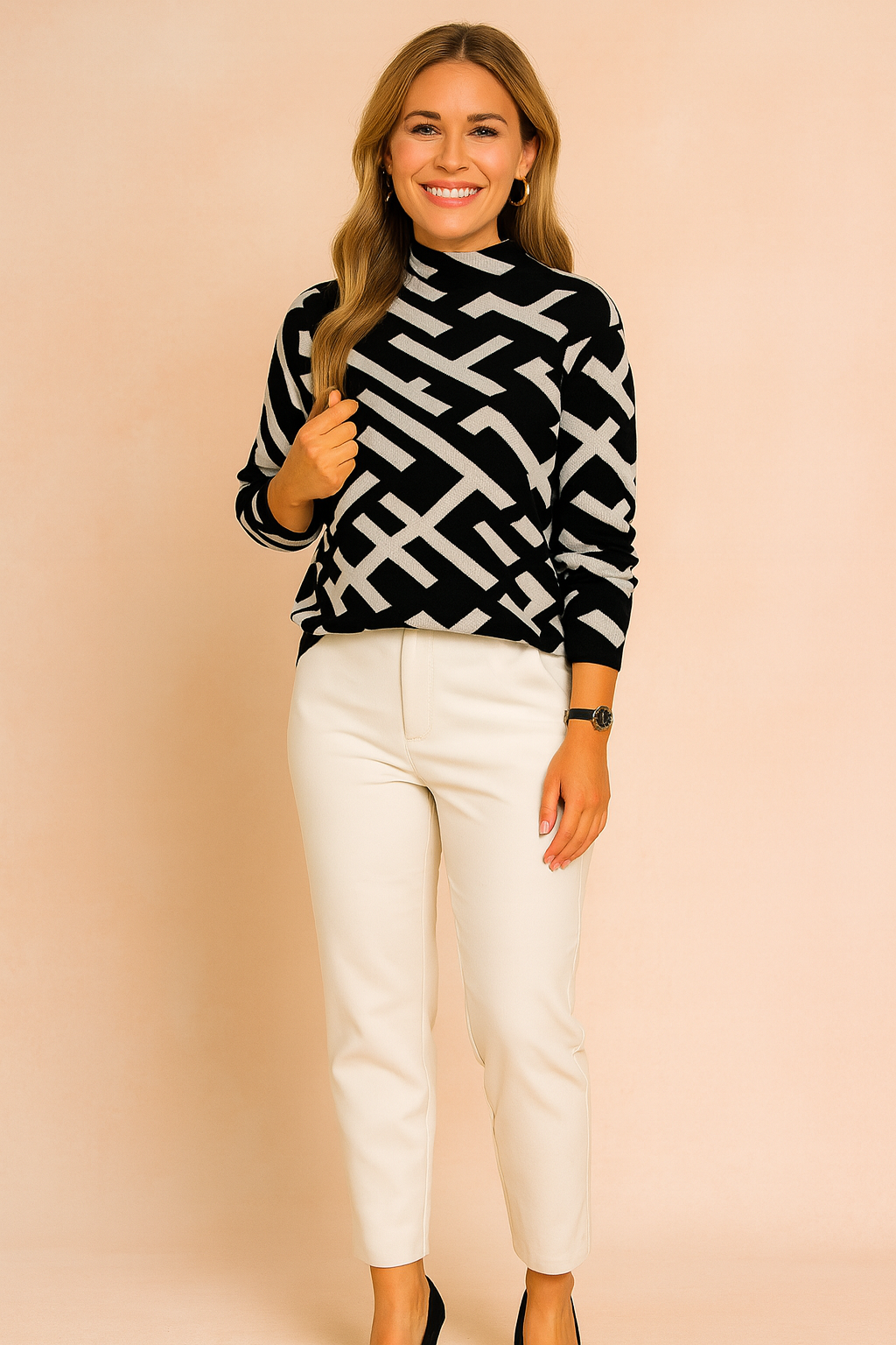 Alexandria | Klassisk sweater med et diskret mønster 0
