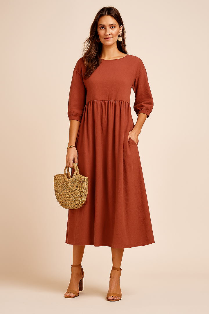 Amabel | Elegant midikjole med 3/4 ærmer 8