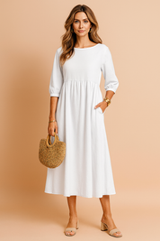Amabel | Elegant midikjole med 3/4 ærmer 9