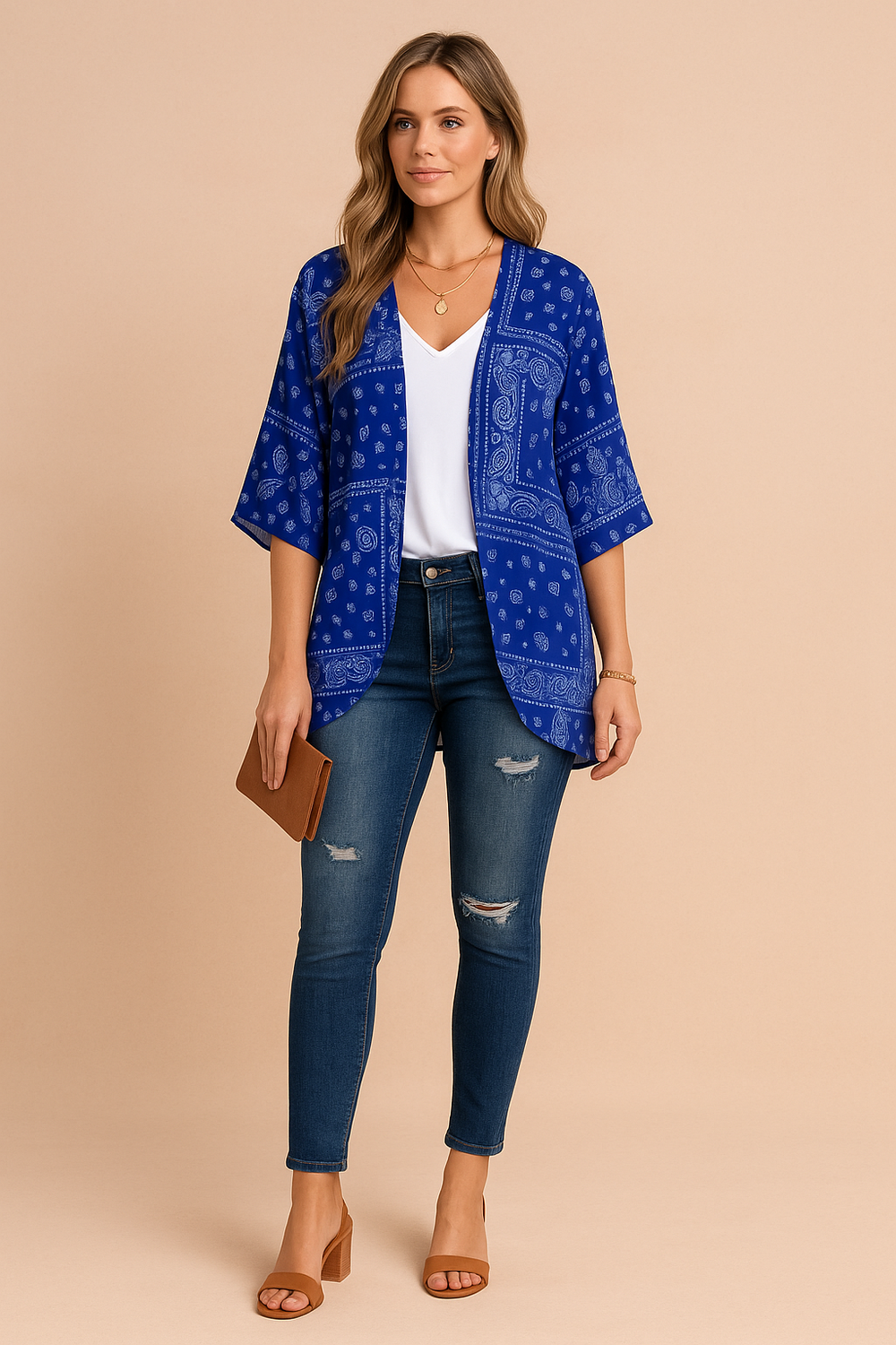 Amiri | Luchtige dameskimono met print 1