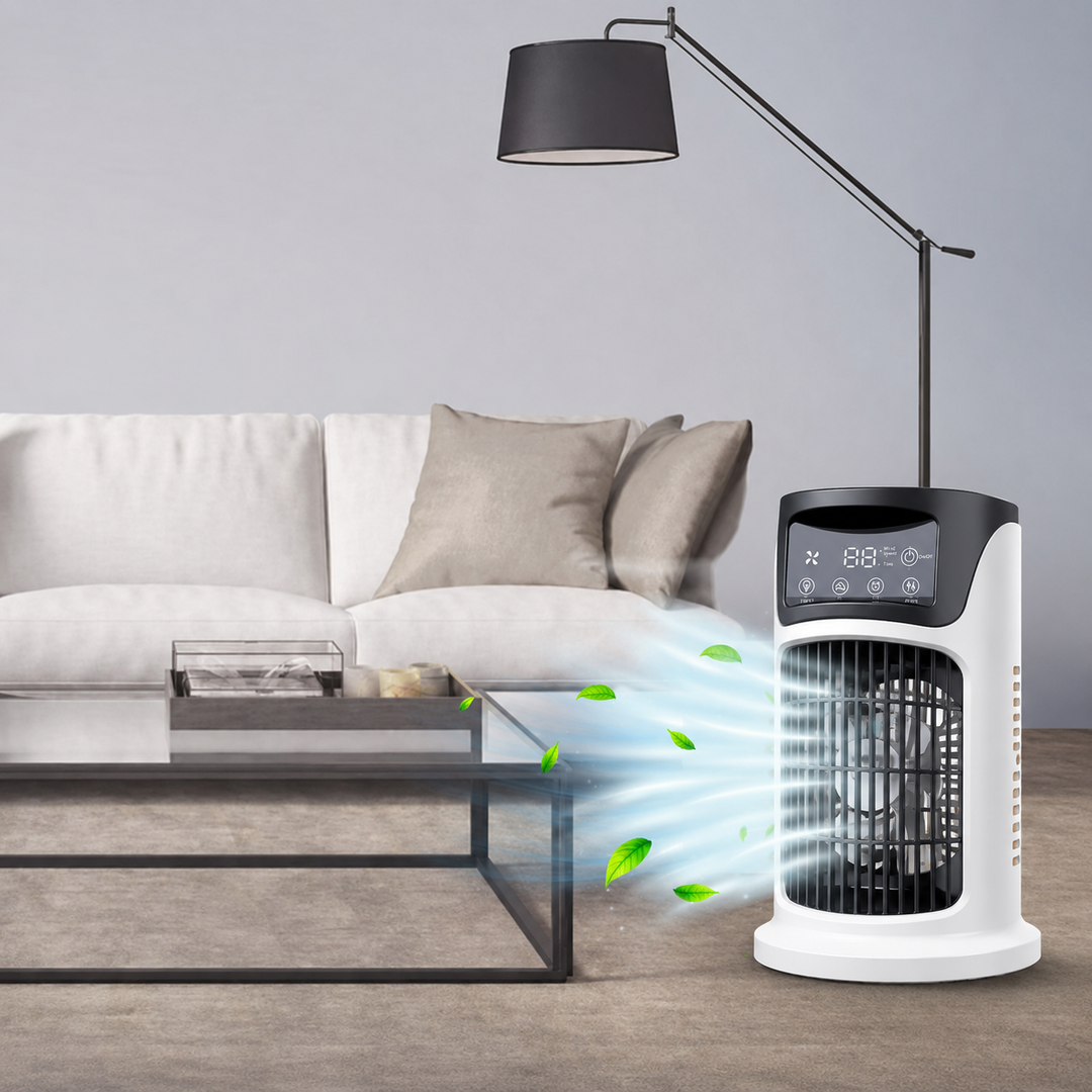 Bærbar Klimaanlæg med Kølefunktion, Energibesparende Design og Styrehjul - Indendørs Luftkøler til Hjem og Kontor 3