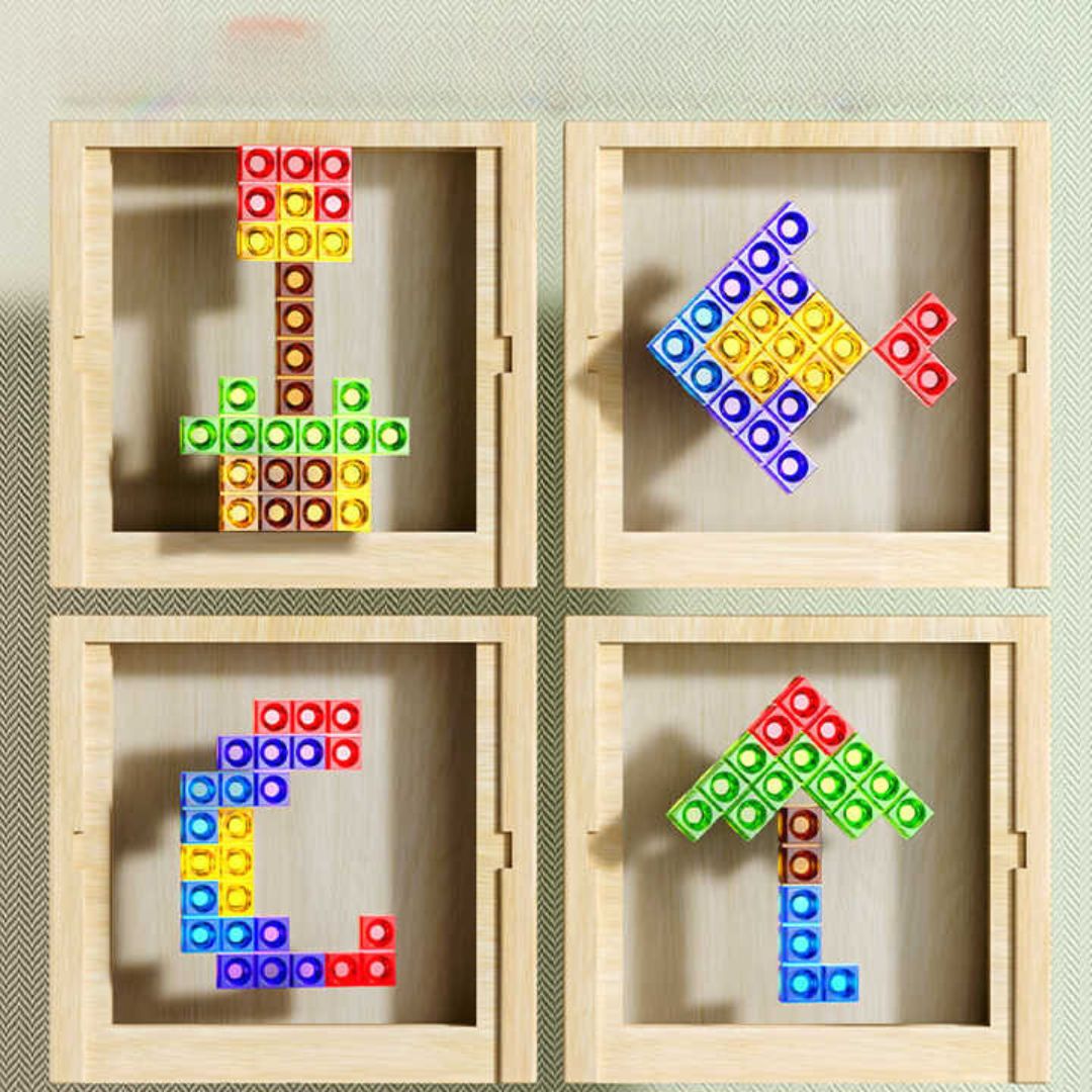 Bæredygtigt træpuslespil – miljøvenligt Tetris-klodslegetøj til familiesjov og læring 2