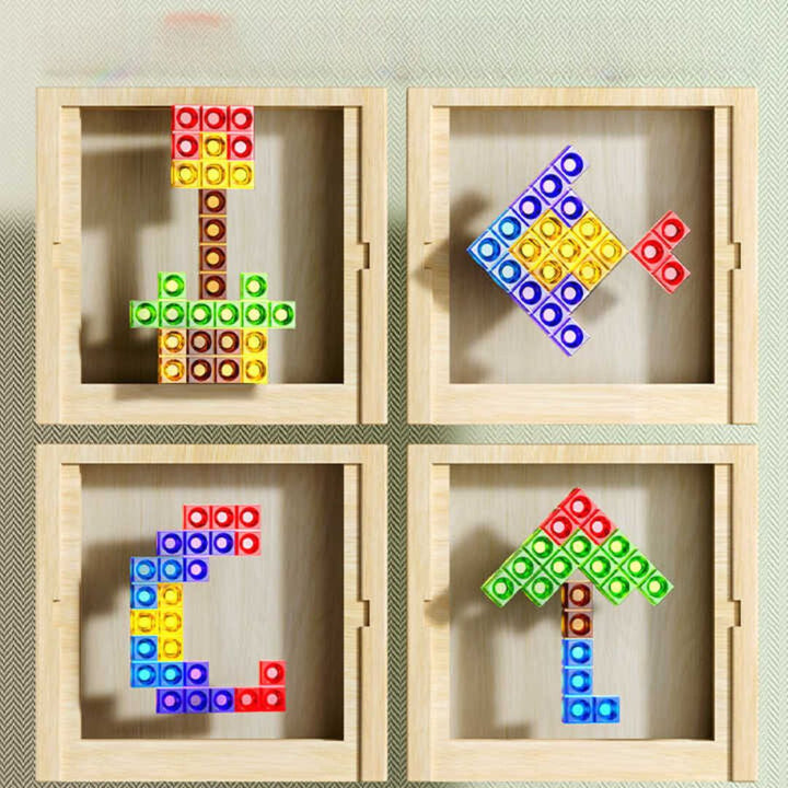 Bæredygtigt træpuslespil – miljøvenligt Tetris-klodslegetøj til familiesjov og læring 2