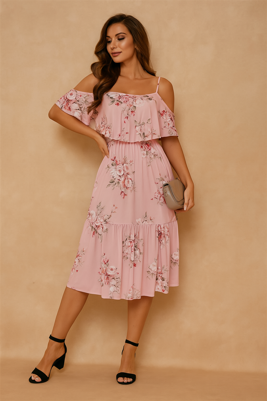 Bella | Blomsterprintet Off-Shoulder Minikjole 1