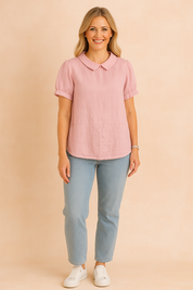 Bella | Cropped top med krave 0