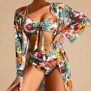 Blomstret Badedragt Dame Med Cover-Up - Komfortabelt Badetøj Til Sommerens Strandlook 3