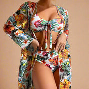 Blomstret Badedragt Dame Med Cover-Up - Komfortabelt Badetøj Til Sommerens Strandlook 4