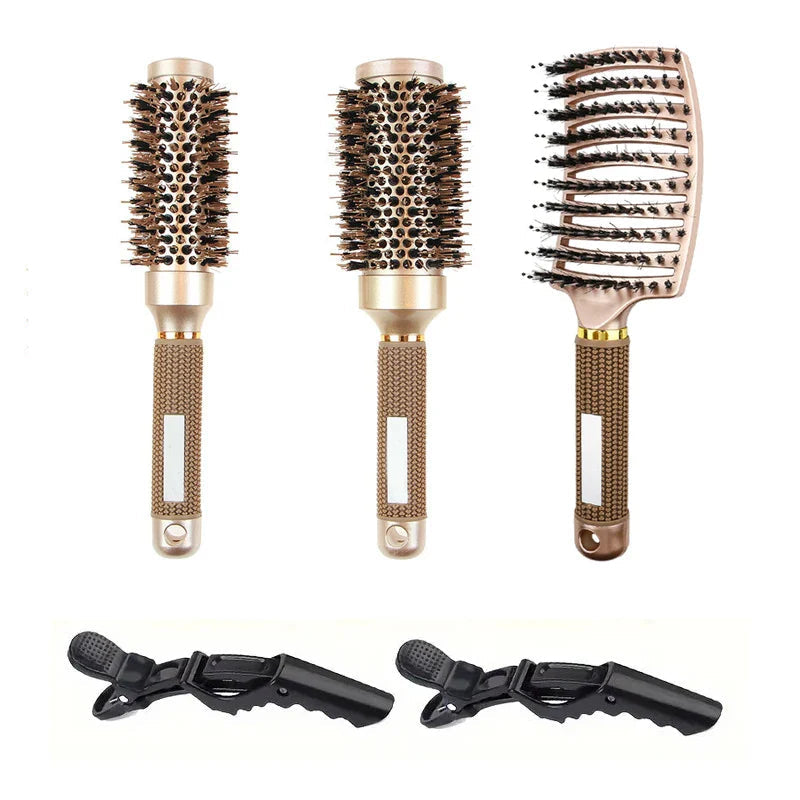 BlowOut Pro - Ionic Boar Bristle Rundt Hårbørstesæt til Styling i Salonkvalitet 0