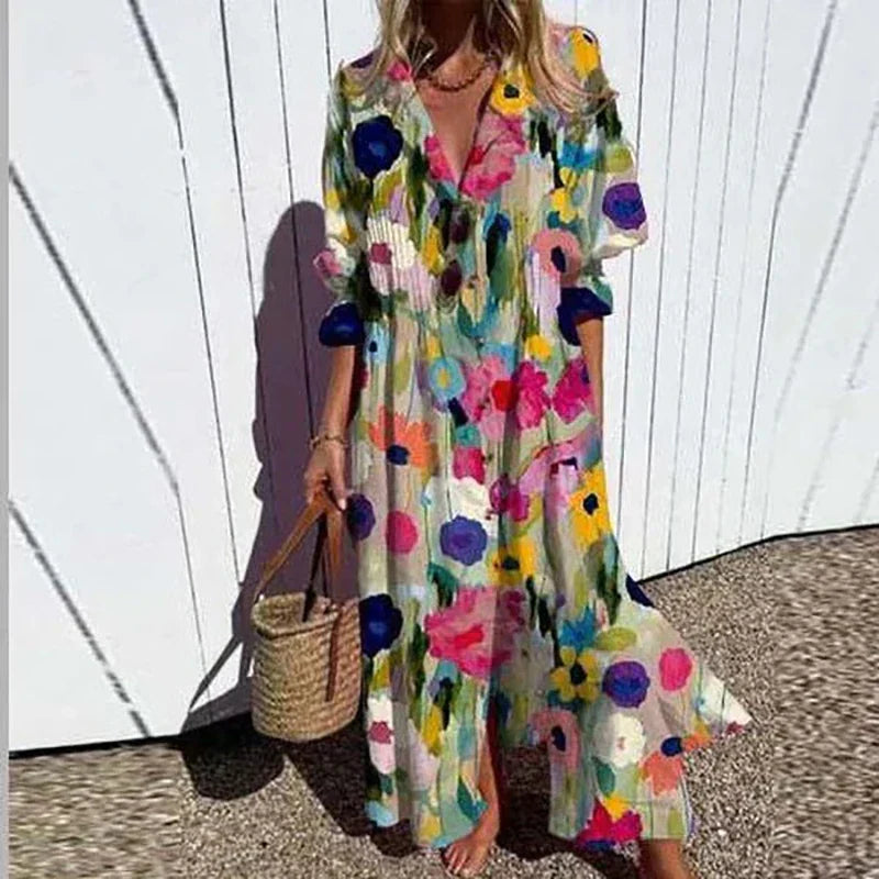 Boho-Chic Sommerkjole til Kvinder - Elegant og Let Kjole til Sommerbrug 0