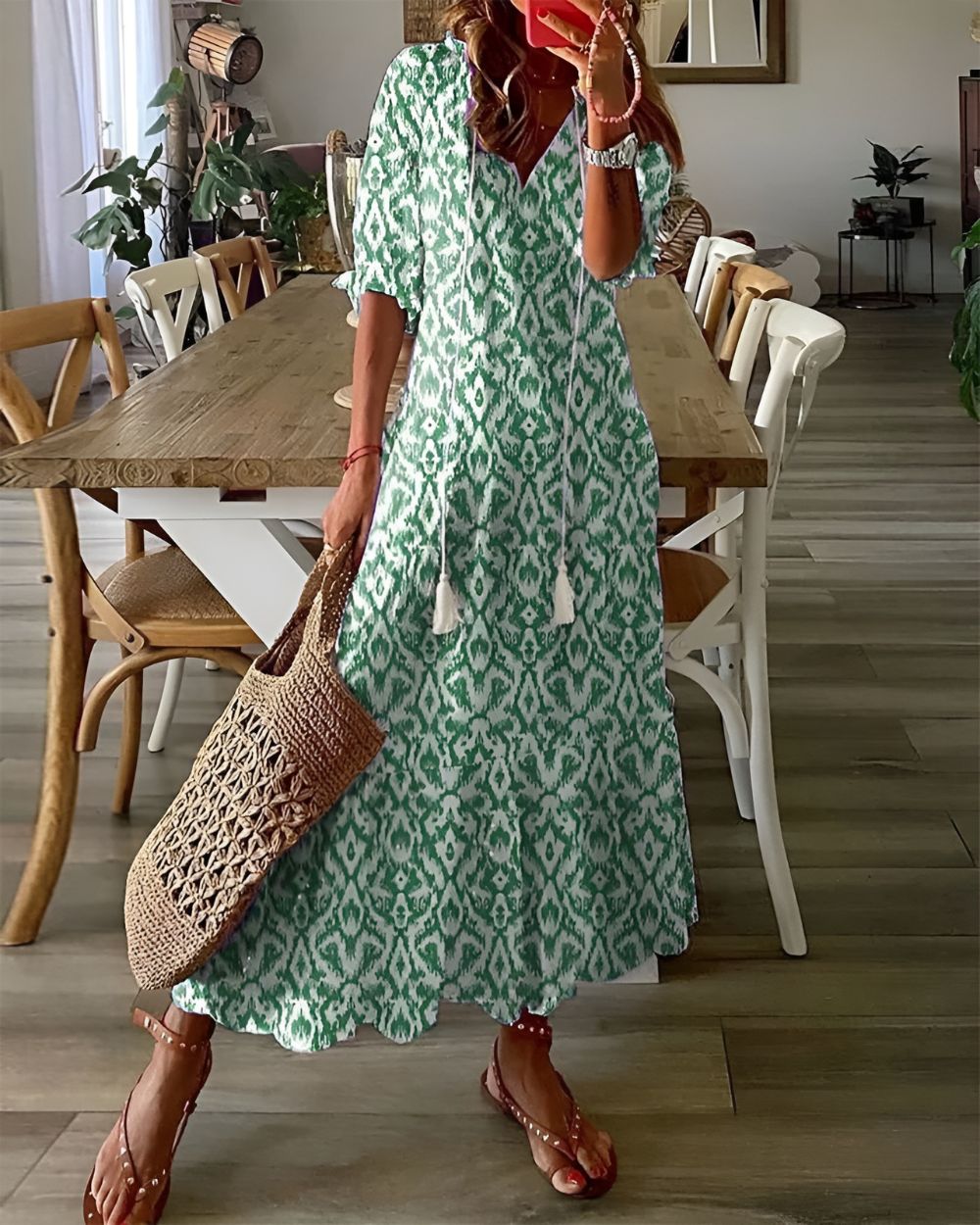 Boho Dækkjole til Kvinder - Elegant Sommerstil med Afslappet Pasform og Bohemian Charme 1