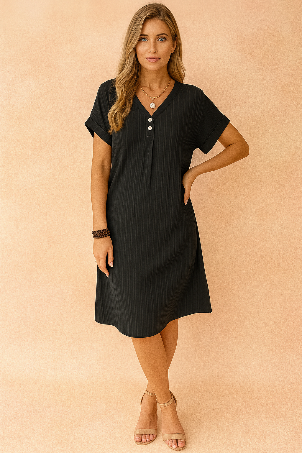 CANDICE | Elegant kjole med V-hals 1