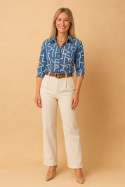 CARMEN | Chic skjortebluse med print 0