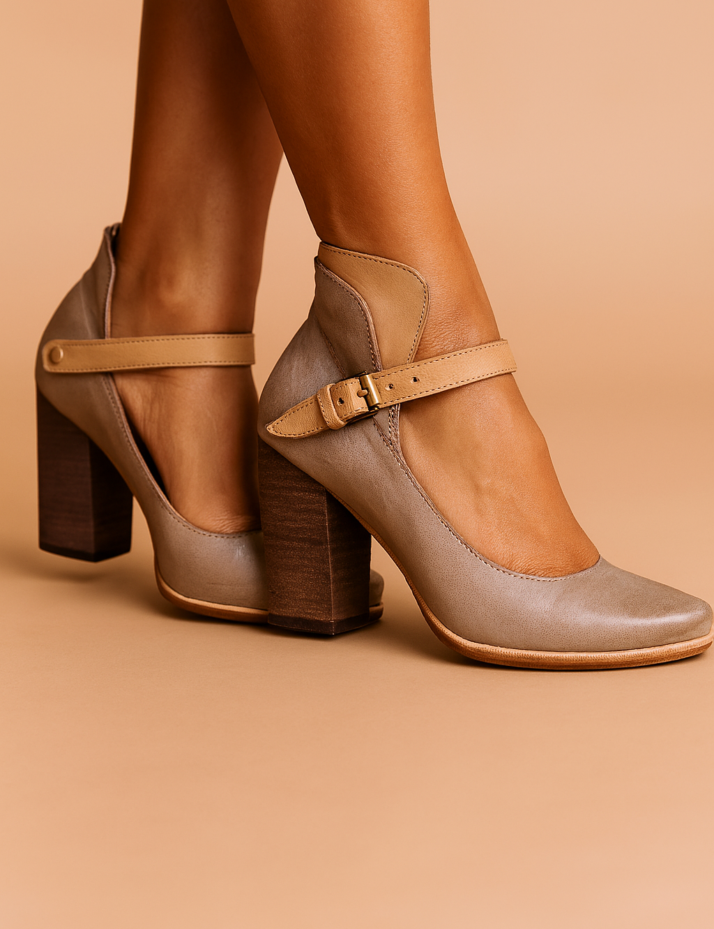 Celina | Elegante pumps med blokhæl og rem 2