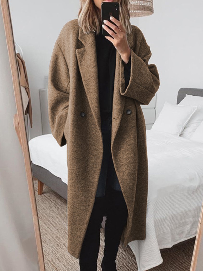 Cely | Komfortabel oversized frakke med dobbelte knapper 0