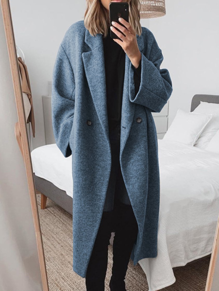 Cely | Komfortabel oversized frakke med dobbelte knapper 2