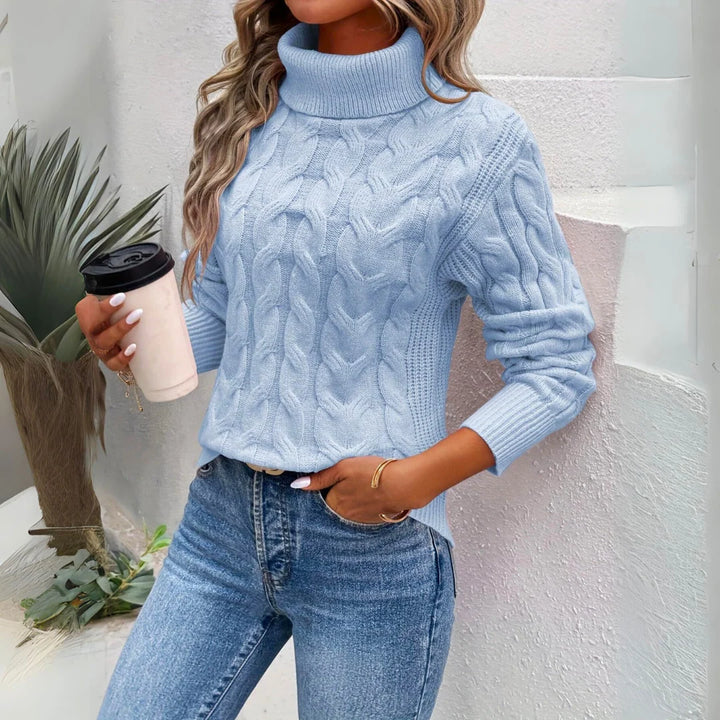 Charlotte - Warmer Gestrickter Damen Rollkragenpullover 0