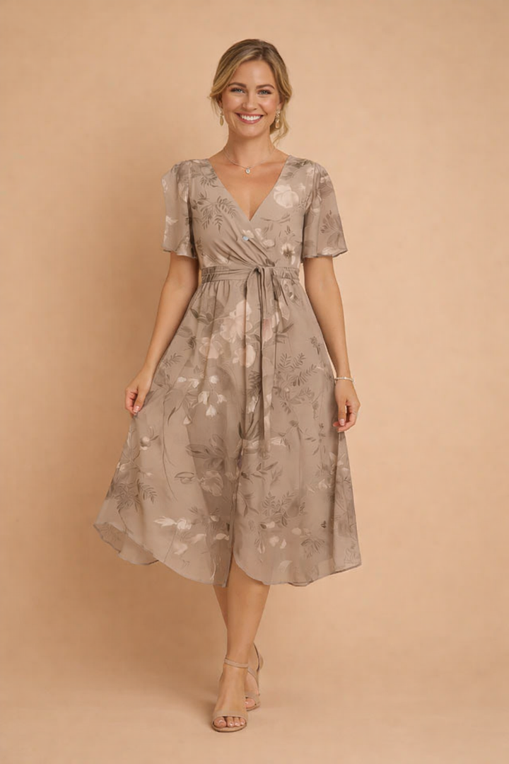Barbara | Asymmetrisk kjole med blomsterprint