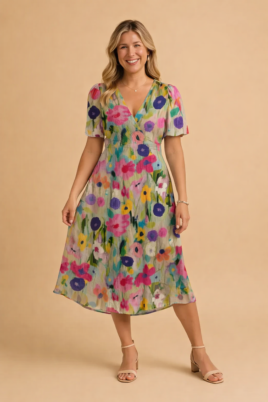 Barbara | Asymmetrisk kjole med blomsterprint