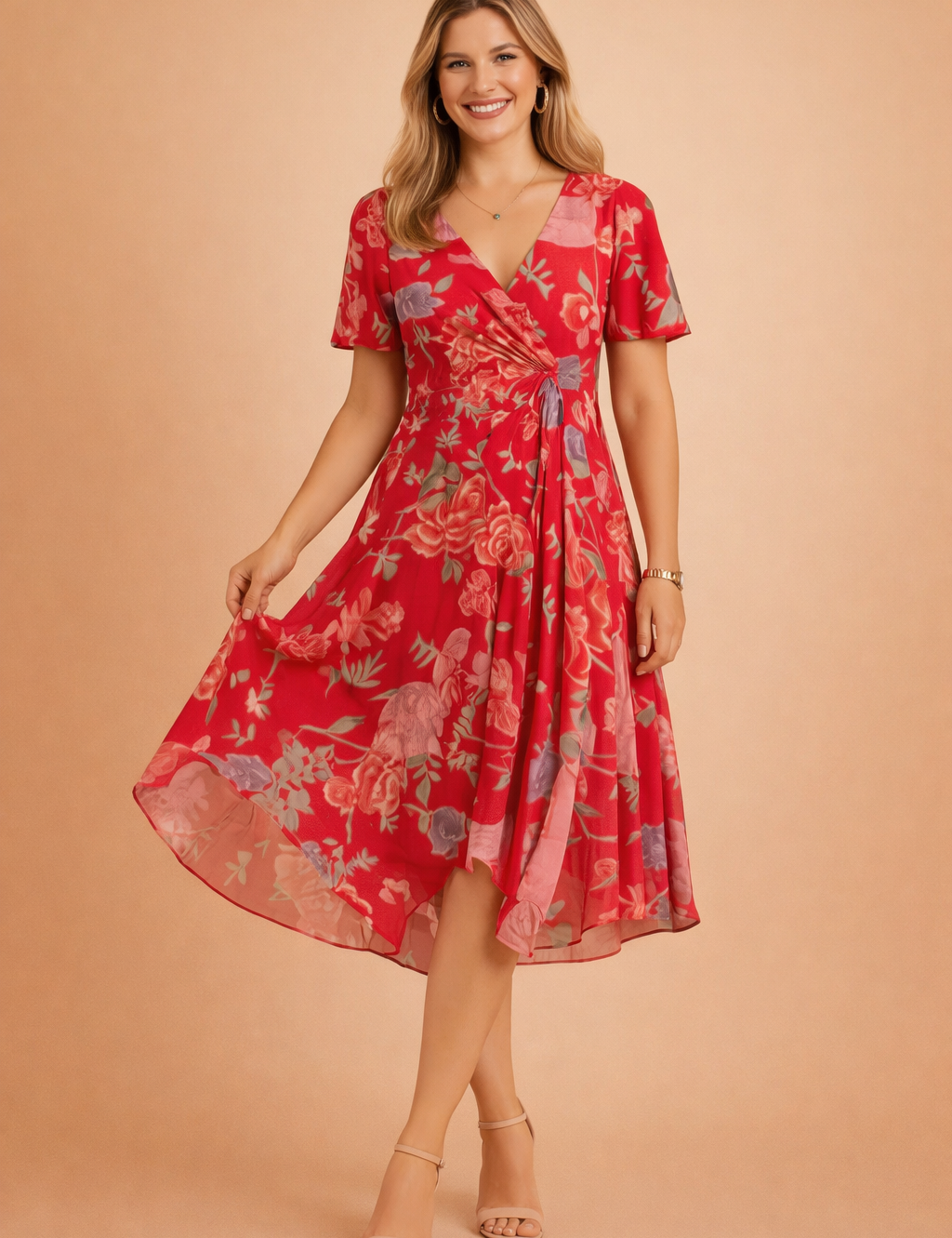 Barbara | Asymmetrisk kjole med blomsterprint