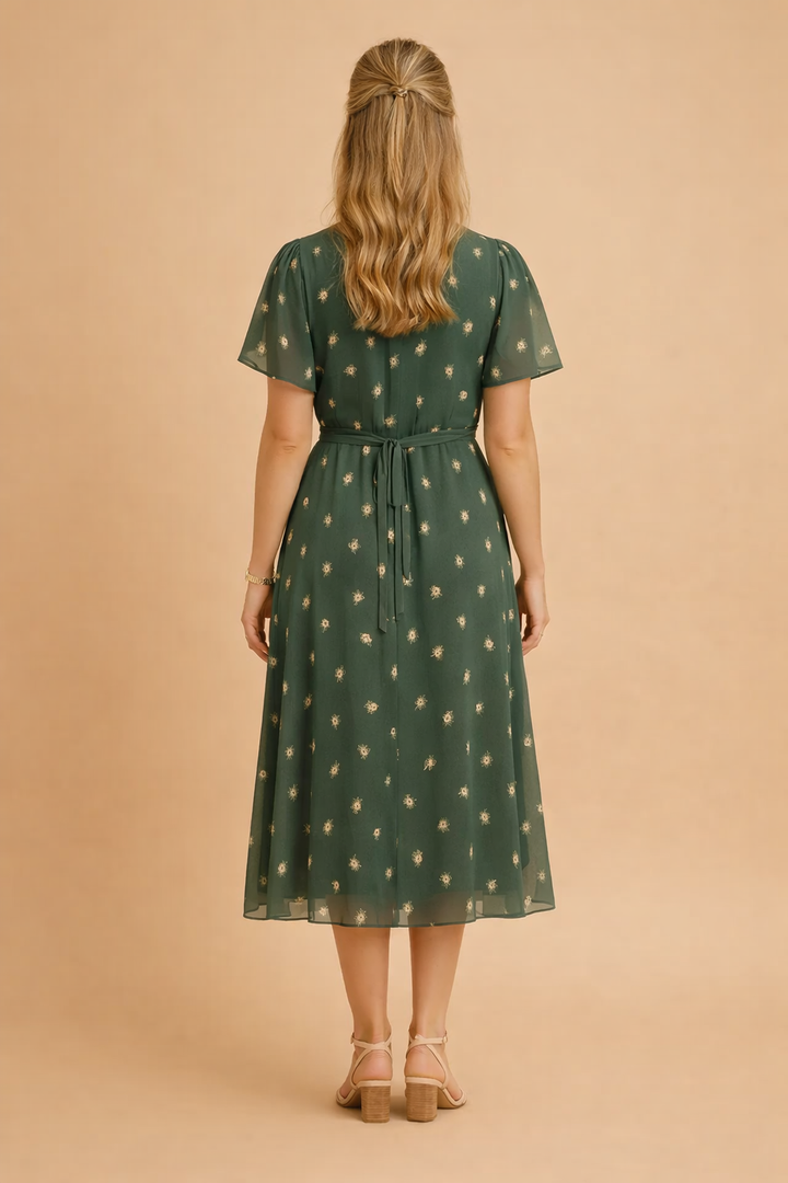 Barbara | Asymmetrisk kjole med blomsterprint