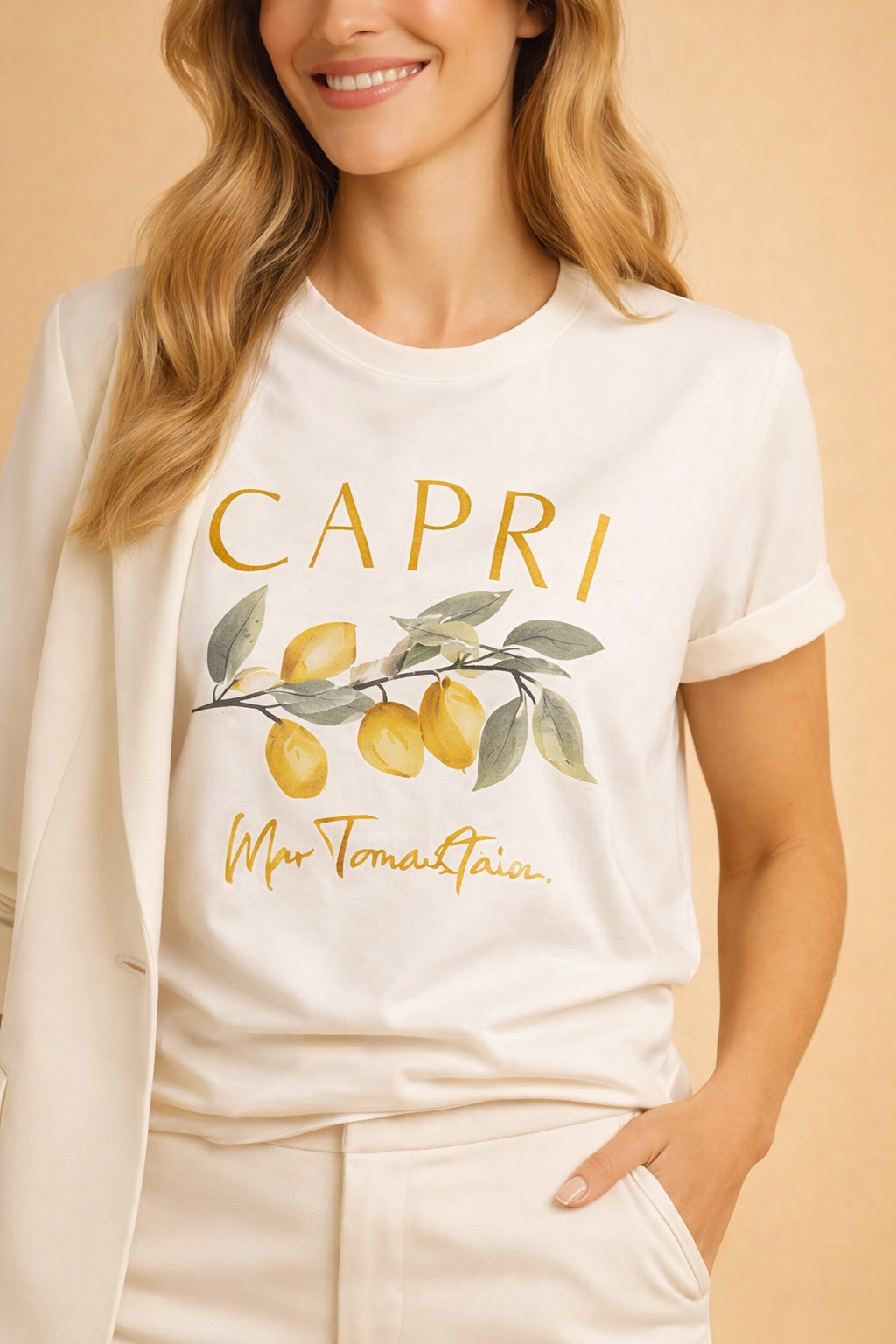 Anne | Dame-T-shirt med stilfuldt motiv foran
