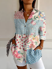 Chic Bluse Med Unikt Print Til Kvinder - Elegant, Komfortabel Og Alsidig Stil 2