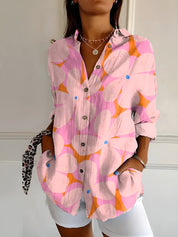 Chic Bluse Med Unikt Print Til Kvinder - Elegant, Komfortabel Og Alsidig Stil 5