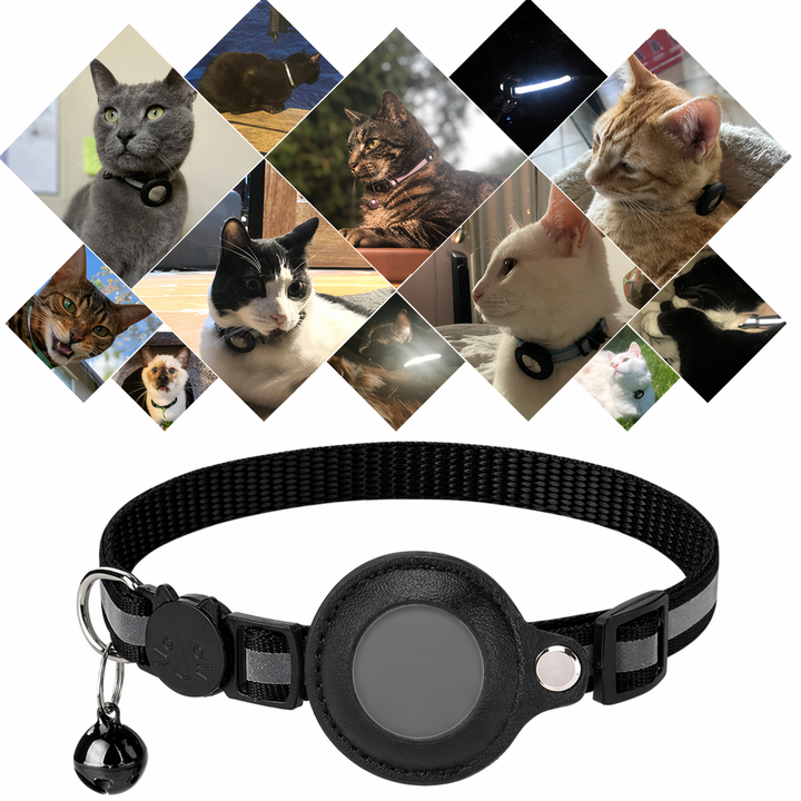 CAT GPS-trackerhalsbånd med hurtigudløser og reflekterende design for forbedret synlighed om natten