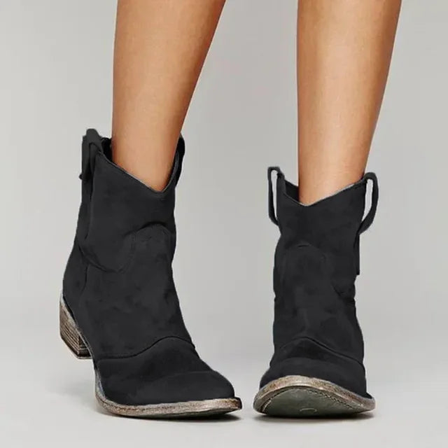 Cowboystiefel Damen mit Orthopädischer Fußbettunterstützung – Elegante Schwarz Westernstiefel für Stil und Komfort 1