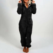 Dahlia | Elegant lang fleece-jumpsuit med hætte 1