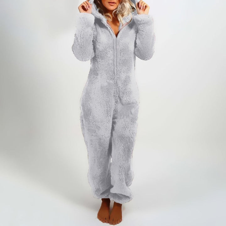 Dahlia | Elegant lang fleece-jumpsuit med hætte 3