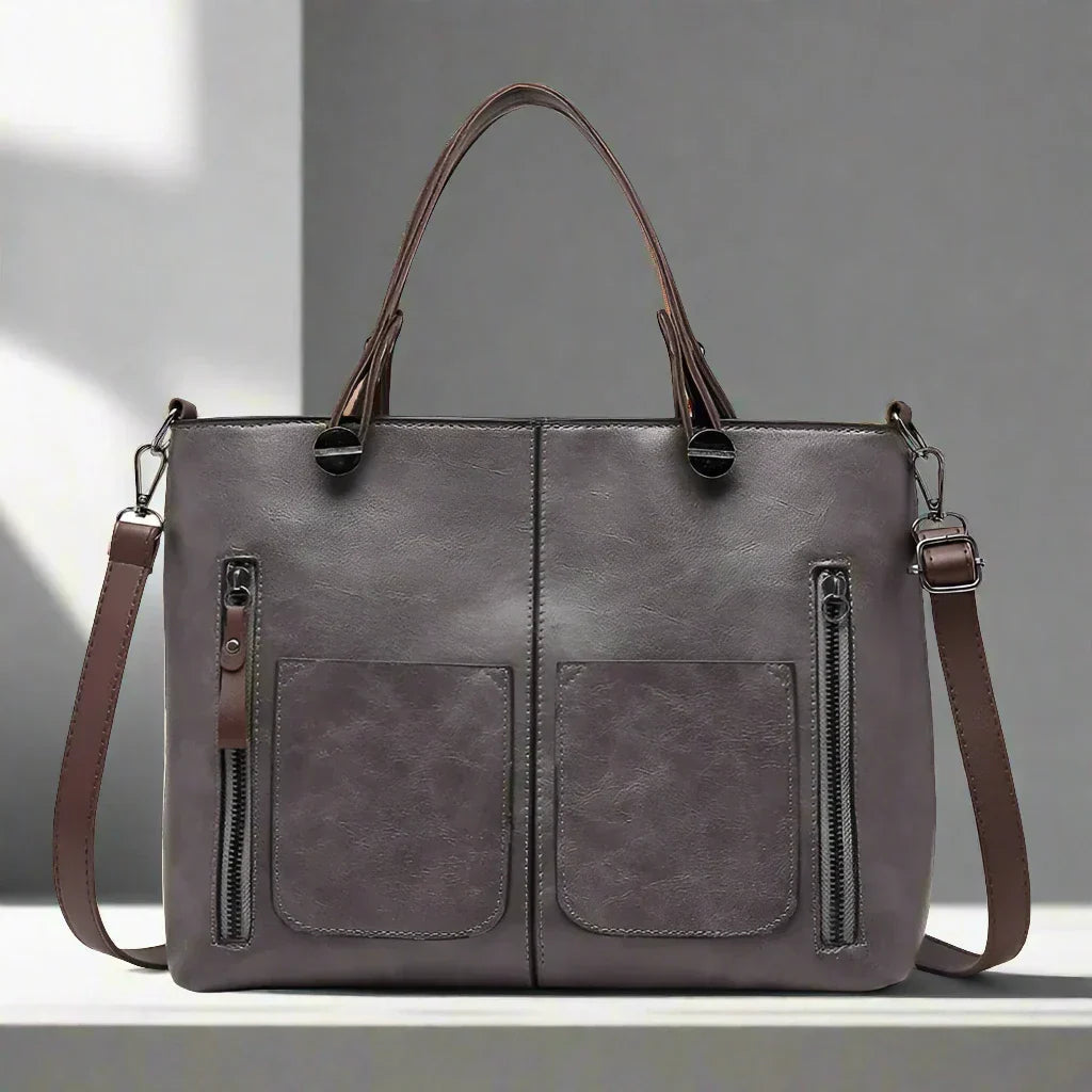 Dame vintage håndtaske elegant slidstærkt stof 8