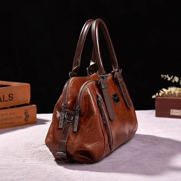 Dame vintage håndtaske tidløs elegance læder 1