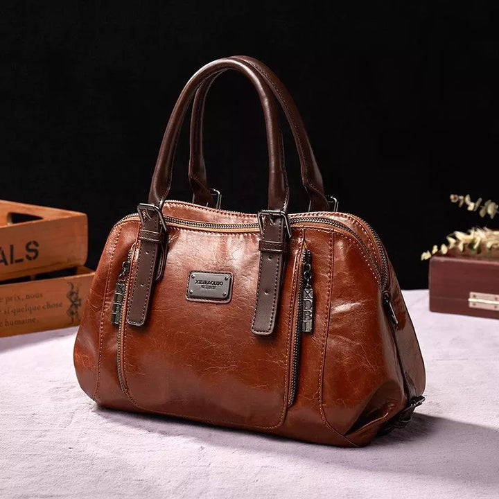 Dame vintage håndtaske tidløs elegance læder 4