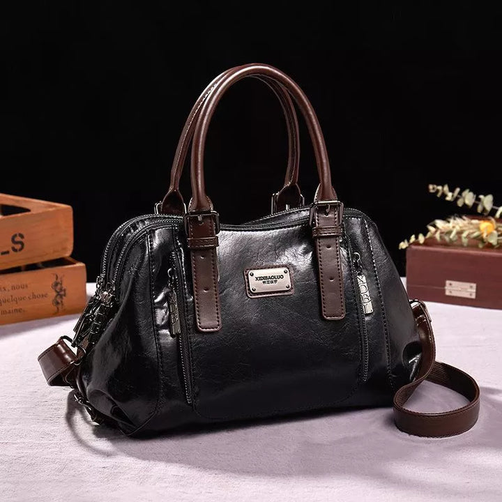 Dame vintage håndtaske tidløs elegance læder 5