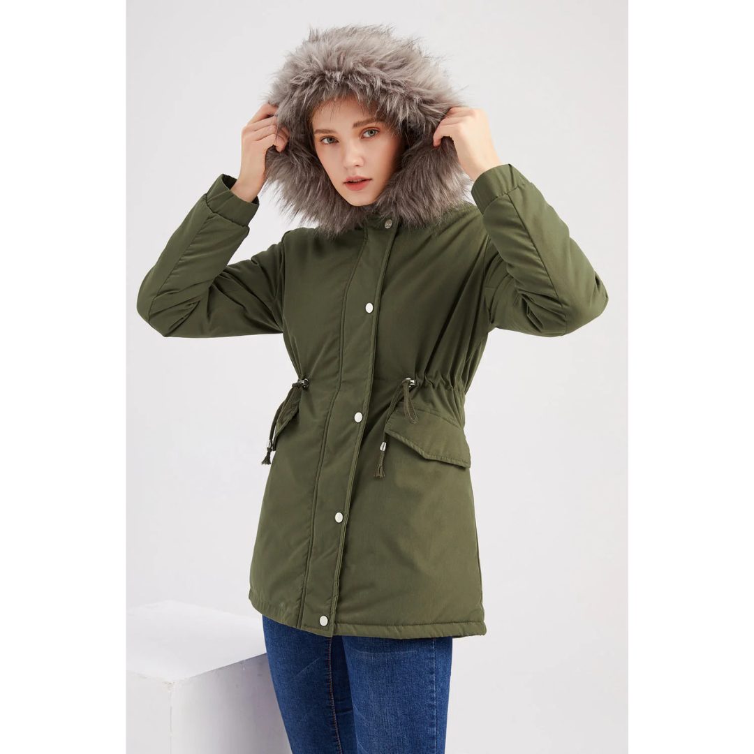 Dame vinterparkajakke | Button-down 0