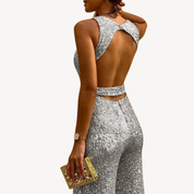 Dameaftenjumpsuit med pailletter | Maxi | Nytår 5