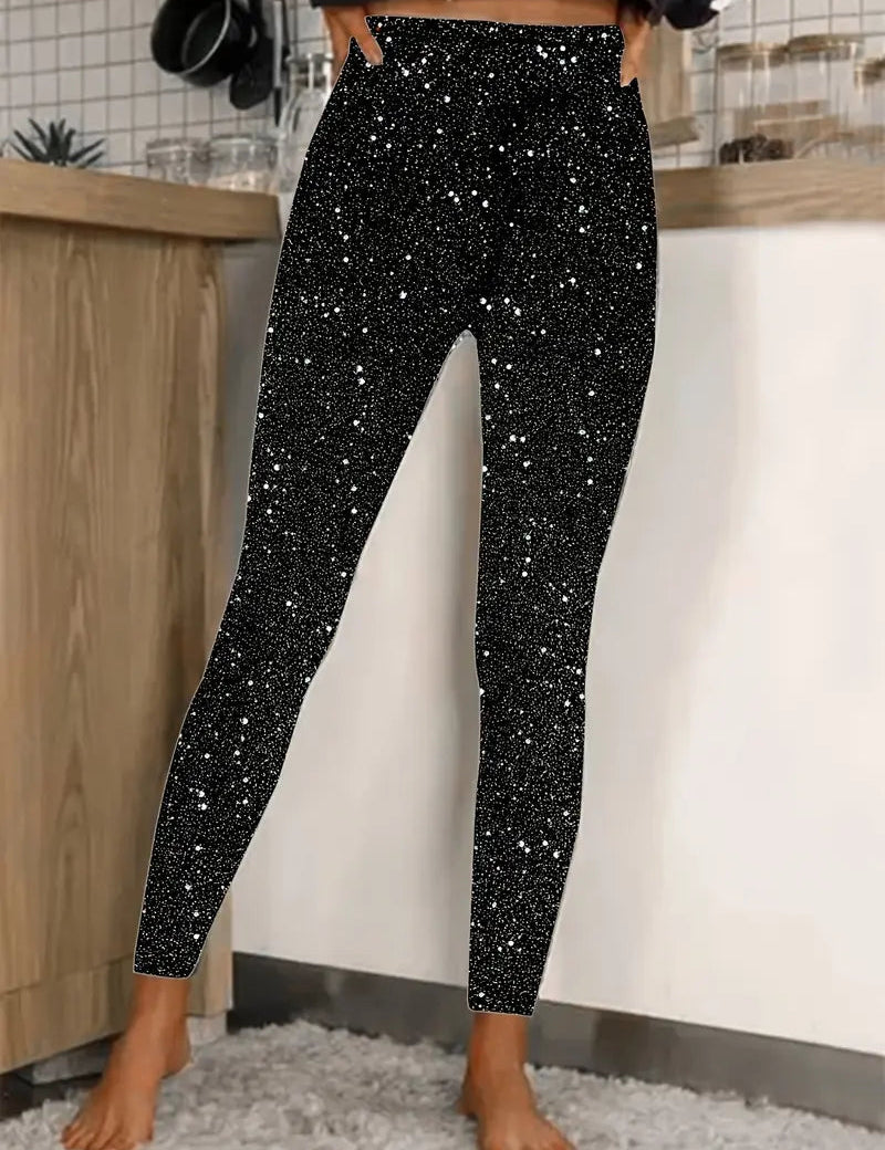 Damebukser med pailletter | Lang, slim fit | Nytår 1